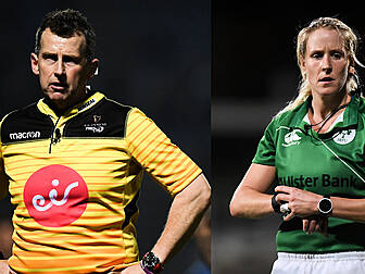 Nigel Owens and Joy Neville wi...